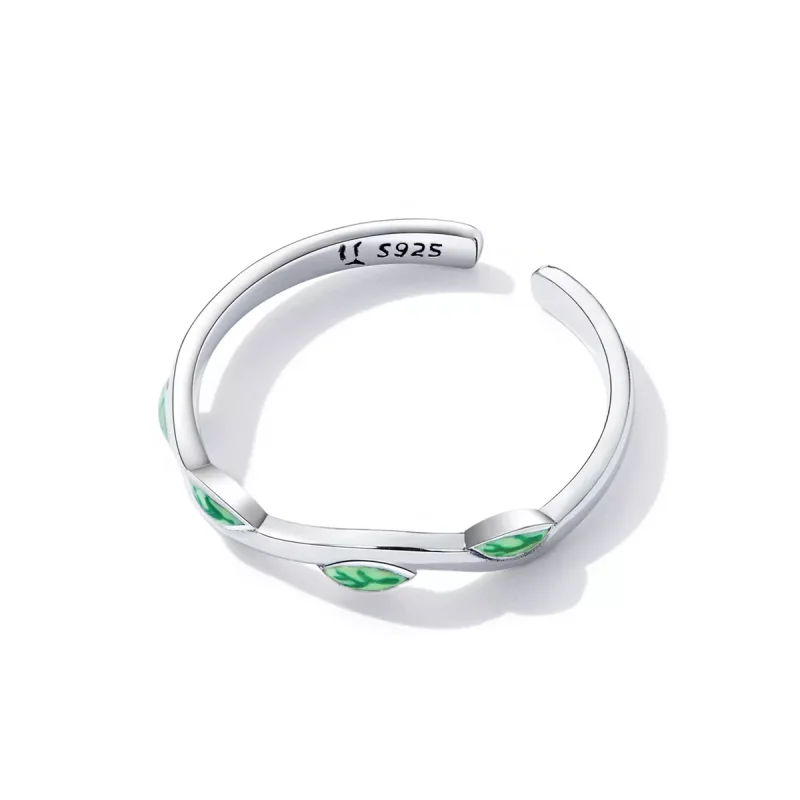 (immagine per) Anello aperto tipo Pandora Foglie verdi - SCR808 - Visualizza 3