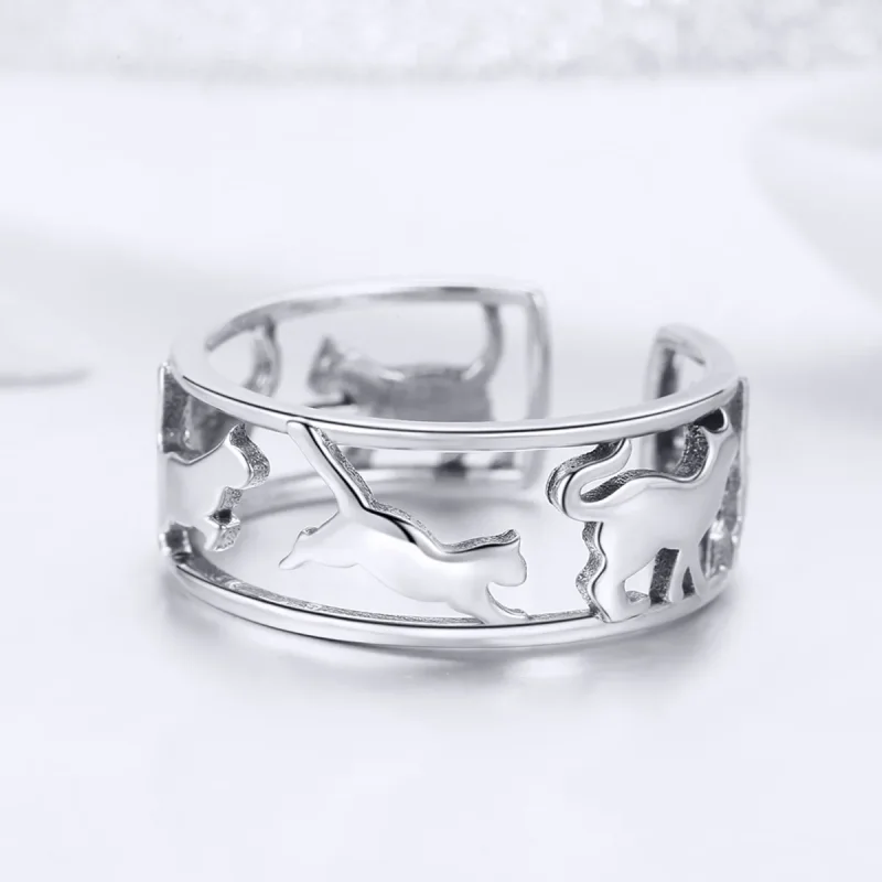 (immagine per) Anello aperto tipo Pandora Gatti felici - SCR473 - Visualizza 3