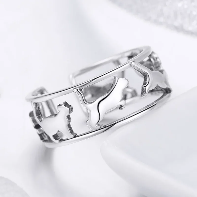 (immagine per) Anello aperto tipo Pandora Gatti felici - SCR473 - Visualizza 4