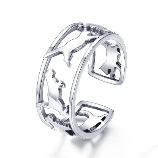 (immagine per) Anello aperto tipo Pandora Gatti felici - SCR473