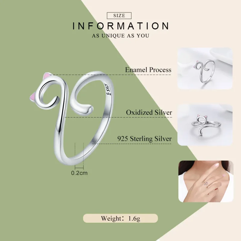 (immagine per) Anello aperto tipo Pandora Gatti innamorati - SCR341 - Visualizza 4