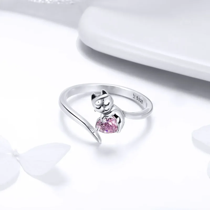 (immagine per) Anello aperto tipo Pandora Gatto carino - SCR446 - Visualizza 3