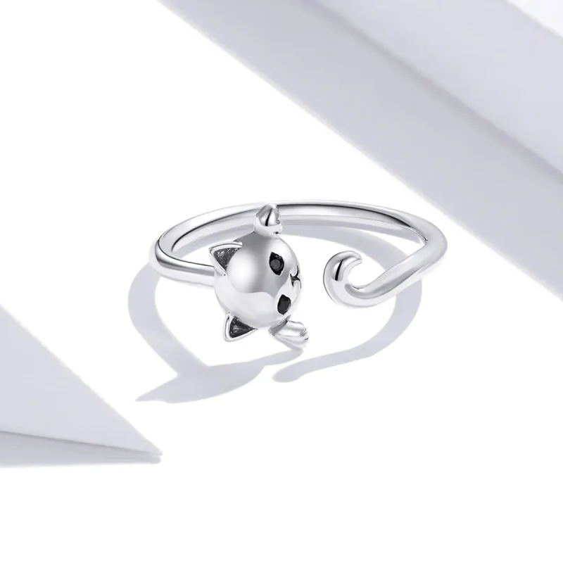 (immagine per) Anello aperto tipo Pandora Gatto carino - SCR707 - Visualizza 3