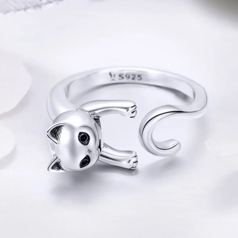 (immagine per) Anello aperto tipo Pandora Gatto cattivo - SCR409 - Visualizza 3