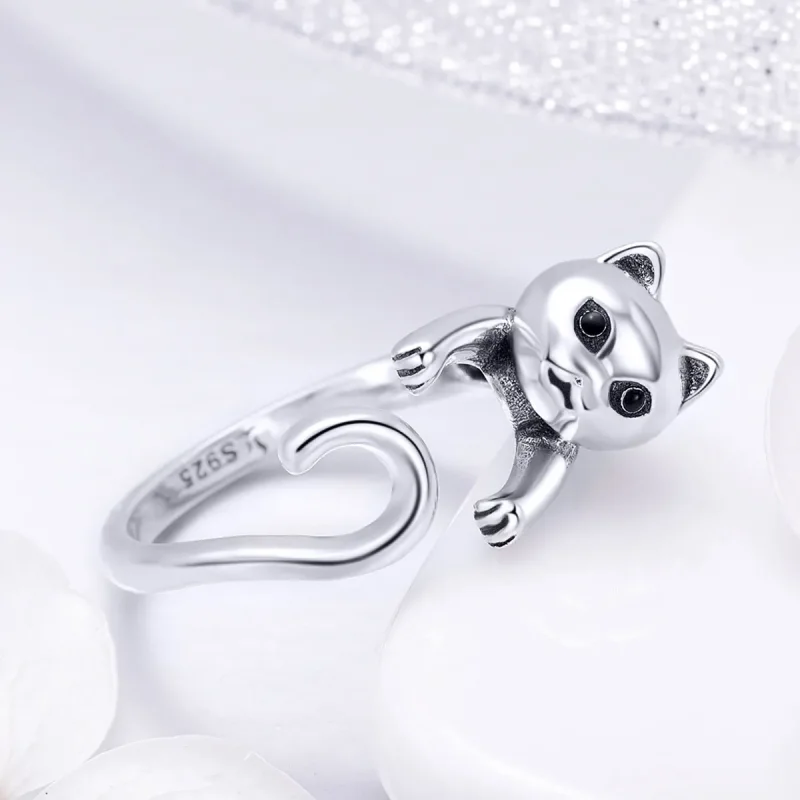 (immagine per) Anello aperto tipo Pandora Gatto cattivo - SCR409 - Visualizza 4