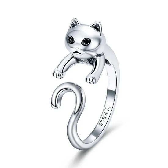 (immagine per) Anello aperto tipo Pandora Gatto cattivo - SCR409