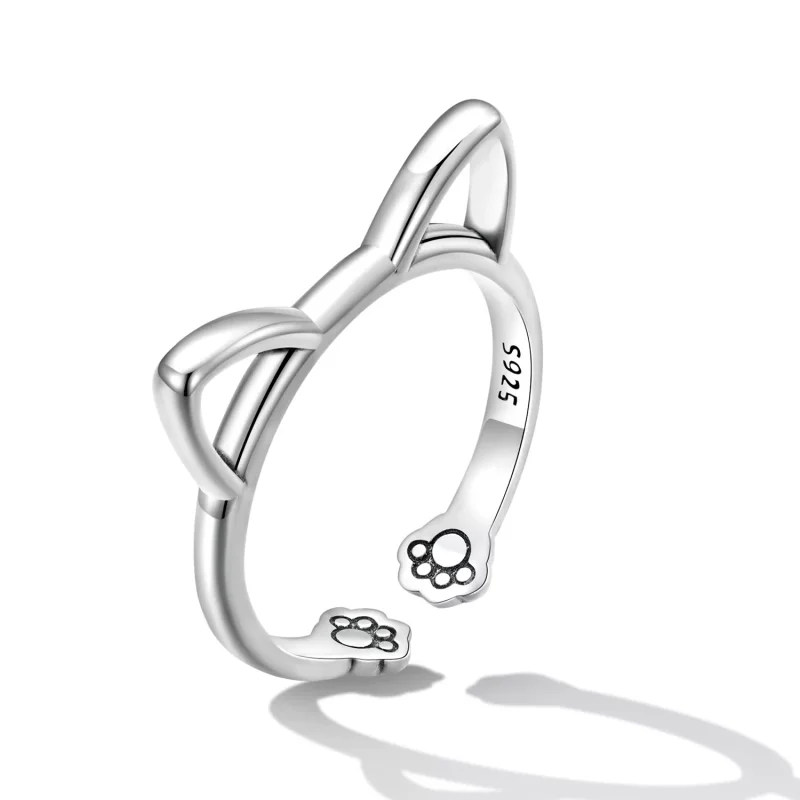 (immagine per) Anello aperto tipo Pandora Gatto semplice - SCR832 - Visualizza 2