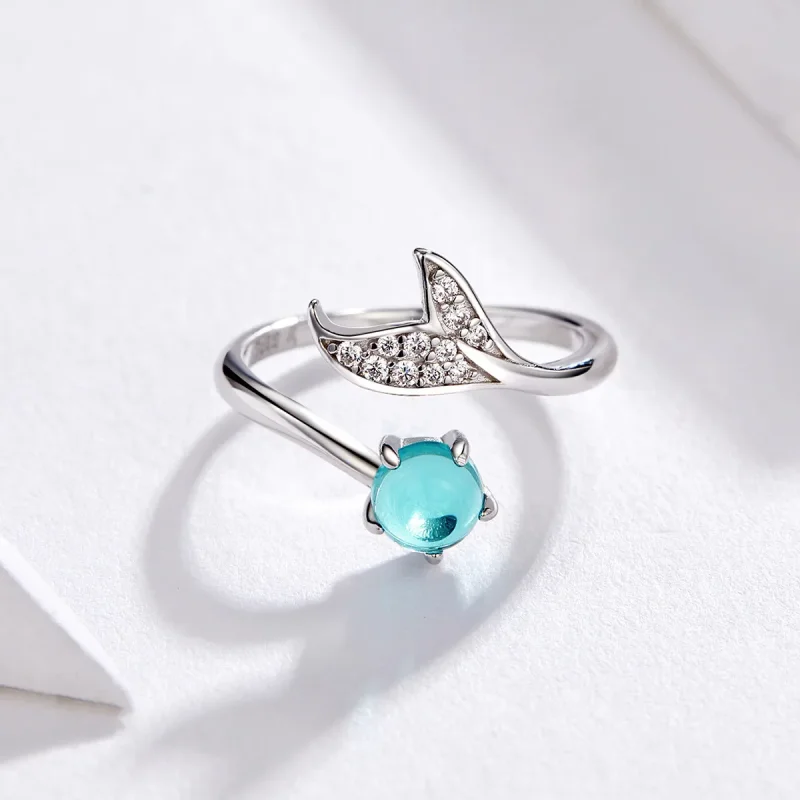 (immagine per) Anello aperto tipo Pandora Lacrima di sirena - SCR515 - Visualizza 3