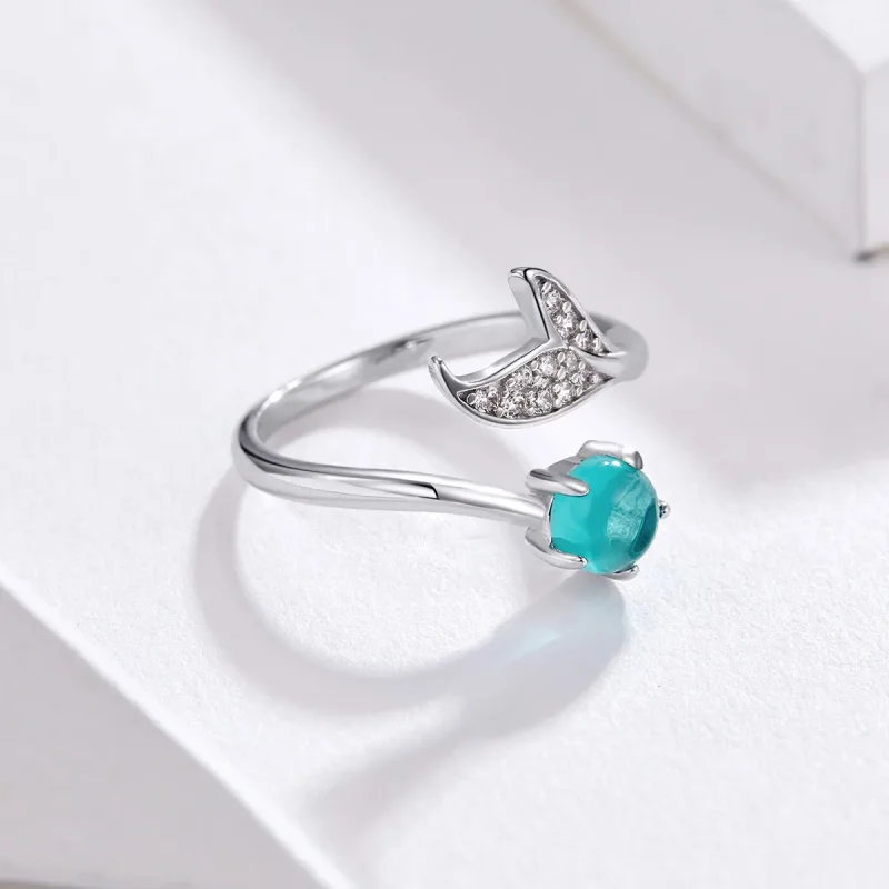 (immagine per) Anello aperto tipo Pandora Lacrima di sirena - SCR515 - Visualizza 4