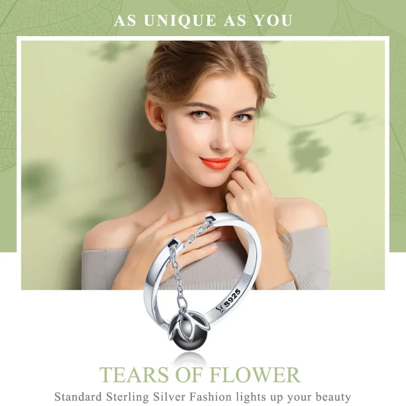 (immagine per) Anello aperto tipo Pandora Lacrime di fiori - SCR314 - Visualizza 2