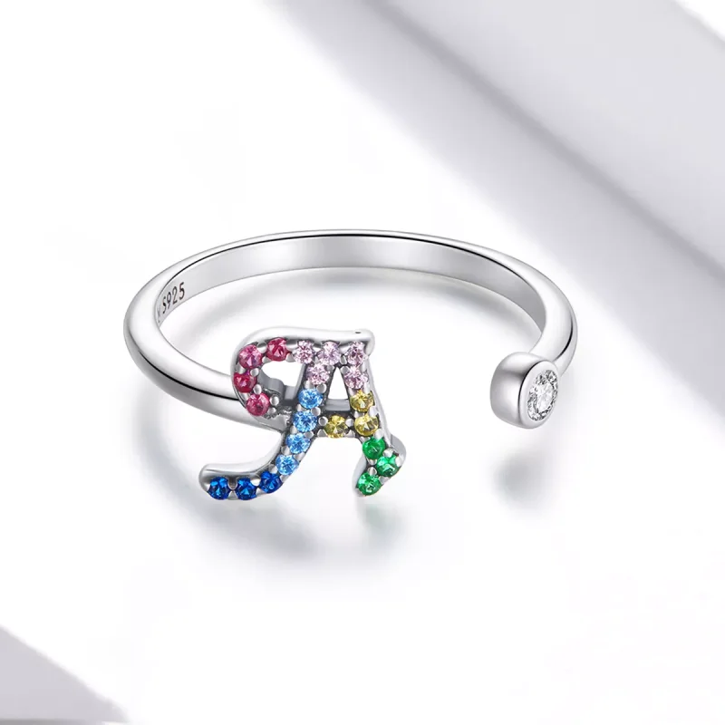 (immagine per) Anello aperto tipo Pandora Lettera colorata-A - SCR723-A - Visualizza 3