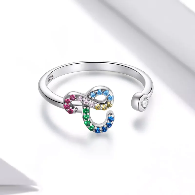 (immagine per) Anello aperto tipo Pandora Lettera colorata-C - SCR723-C - Visualizza 3