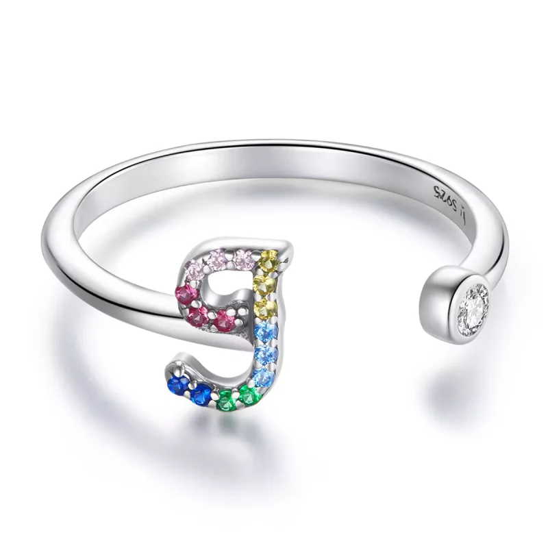 (immagine per) Anello aperto tipo Pandora Lettera colorata-J - SCR723-J