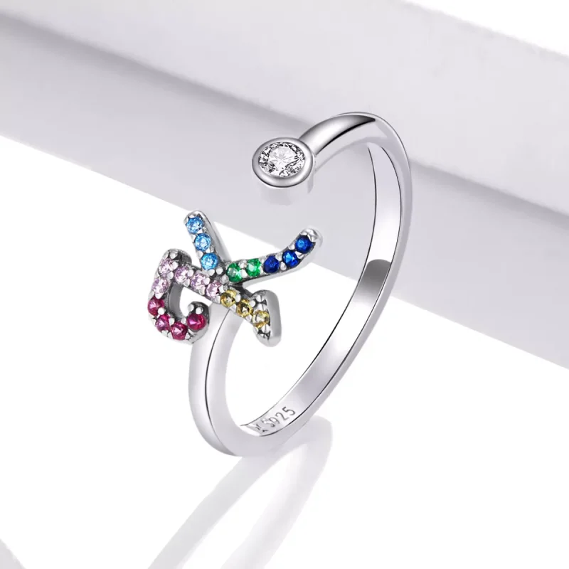 (immagine per) Anello aperto tipo Pandora Lettera colorata-K - SCR723-K - Visualizza 2