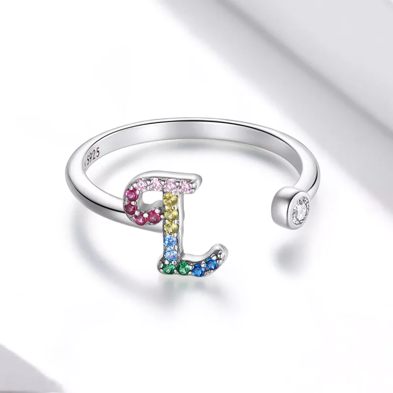 (immagine per) Anello aperto tipo Pandora Lettera colorata-L - SCR723-L - Visualizza 3