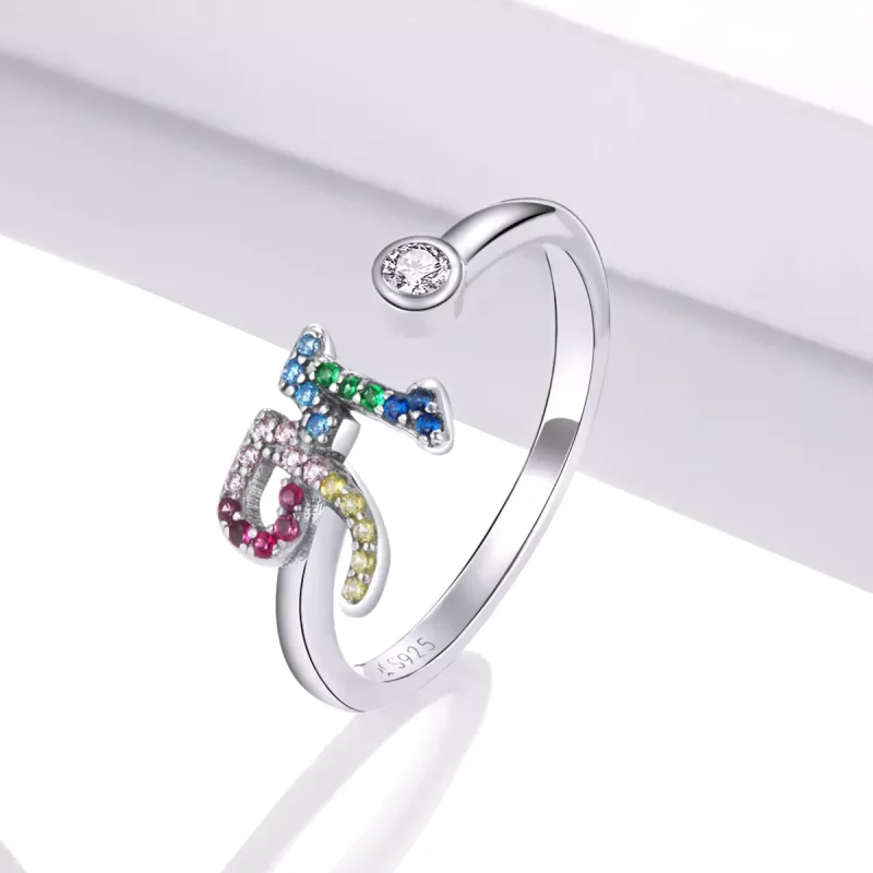 (immagine per) Anello aperto tipo Pandora Lettera colorata-M - SCR723-M - Visualizza 2