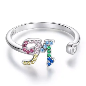 (immagine per) Anello aperto tipo Pandora Lettera colorata-M - SCR723-M