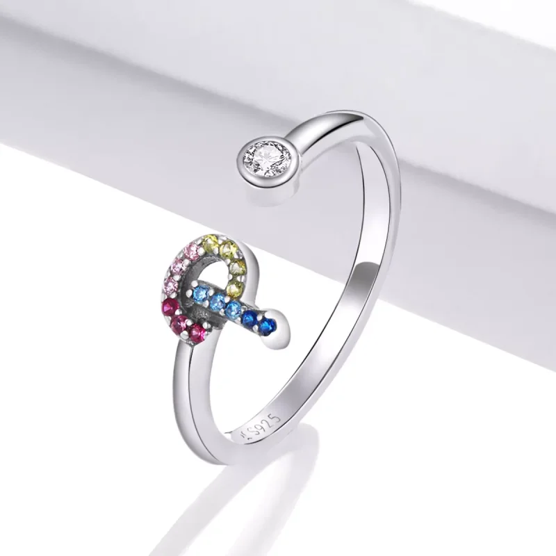 (immagine per) Anello aperto tipo Pandora Lettera colorata-P - SCR723-P - Visualizza 2