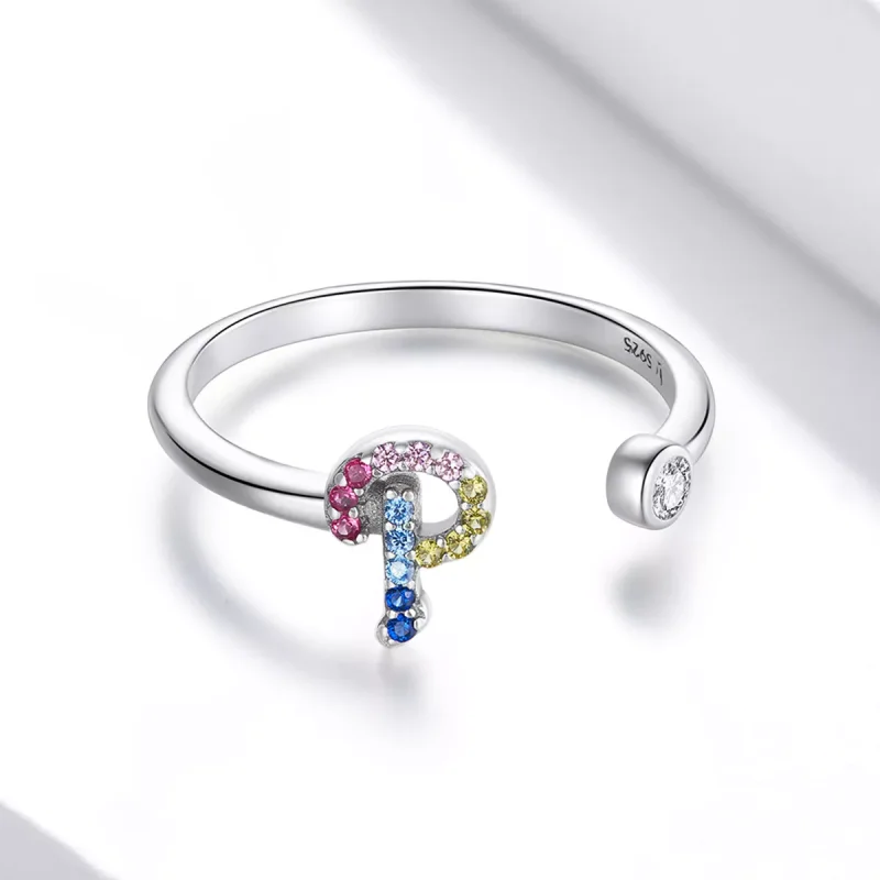 (immagine per) Anello aperto tipo Pandora Lettera colorata-P - SCR723-P - Visualizza 3