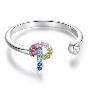 (immagine per) Anello aperto tipo Pandora Lettera colorata-P - SCR723-P