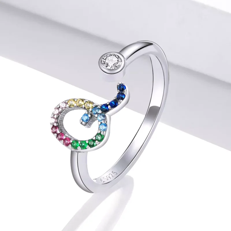 (immagine per) Anello aperto tipo Pandora Lettera colorata-Q - SCR723-Q - Visualizza 2