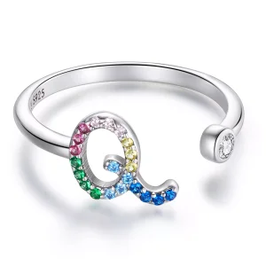 (immagine per) Anello aperto tipo Pandora Lettera colorata-Q - SCR723-Q