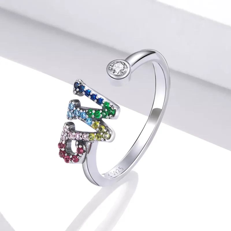 (immagine per) Anello aperto tipo Pandora Lettera colorata-W - SCR723-W - Visualizza 2
