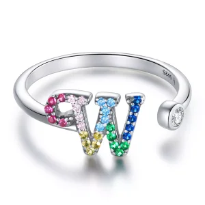 (immagine per) Anello aperto tipo Pandora Lettera colorata-W - SCR723-W