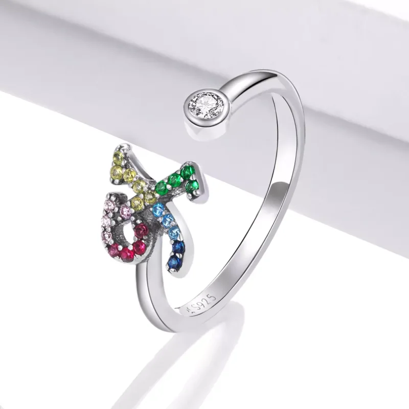 (immagine per) Anello aperto tipo Pandora Lettera colorata-X - SCR723-X - Visualizza 2