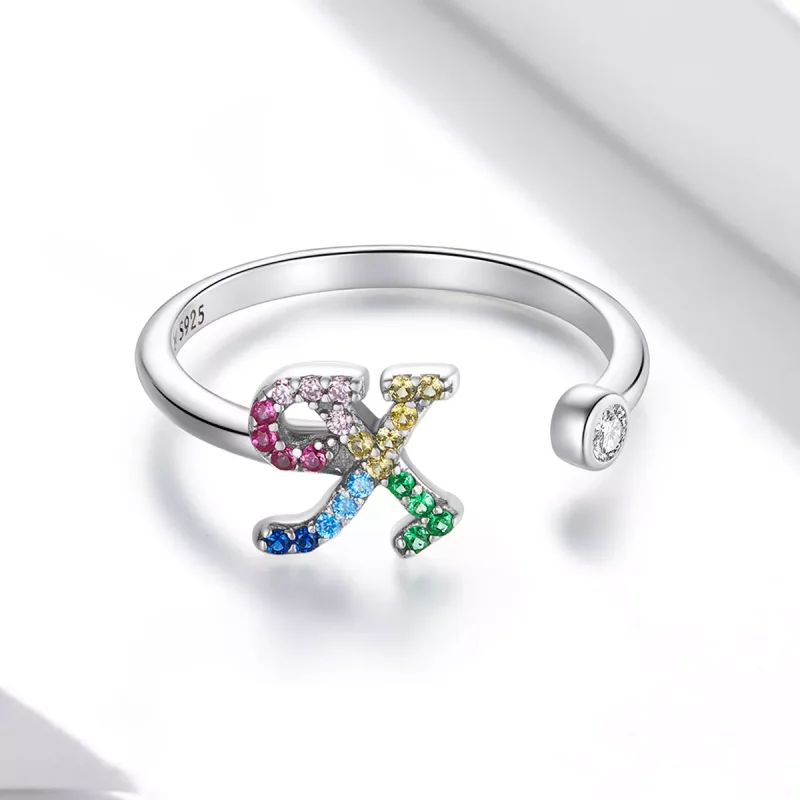 (immagine per) Anello aperto tipo Pandora Lettera colorata-X - SCR723-X - Visualizza 3