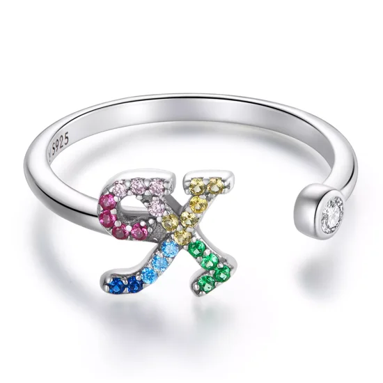 (immagine per) Anello aperto tipo Pandora Lettera colorata-X - SCR723-X