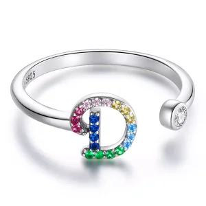 (immagine per) Anello aperto tipo Pandora Lettera-D colorata - SCR723-D