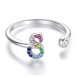 (immagine per) Anello aperto tipo Pandora Lettera-S colorata - SCR723-S