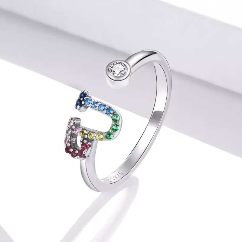(immagine per) Anello aperto tipo Pandora Lettera-U colorata - SCR723-U - Visualizza 2