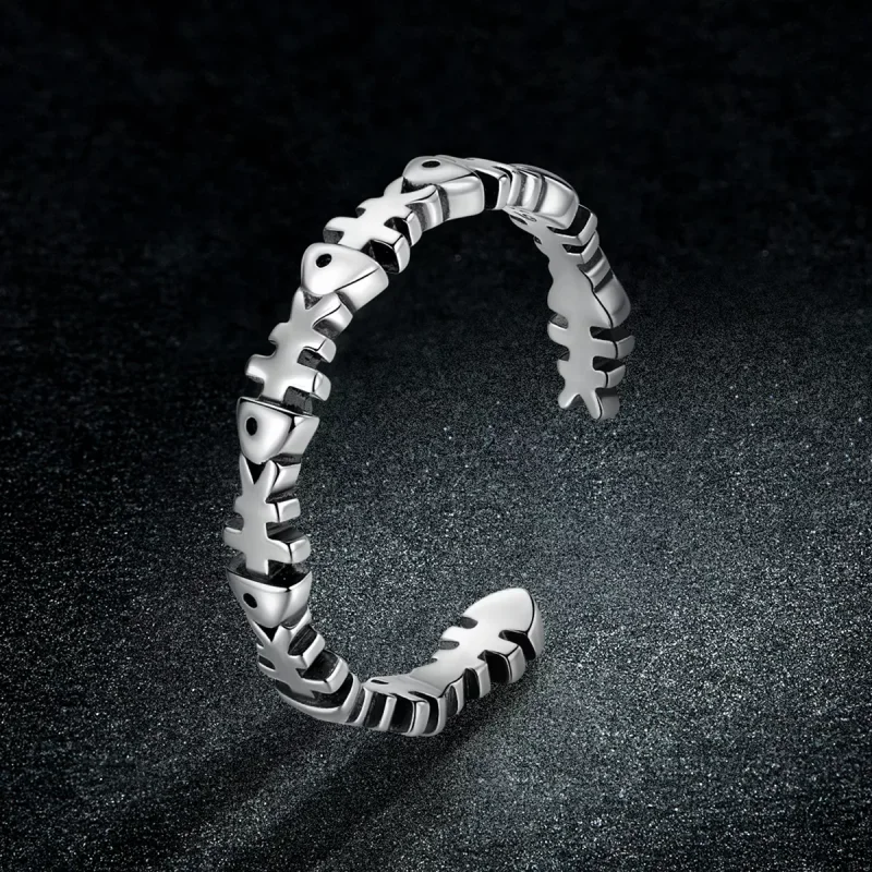(immagine per) Anello aperto tipo Pandora Lisca di pesce - BSR224 - Visualizza 5