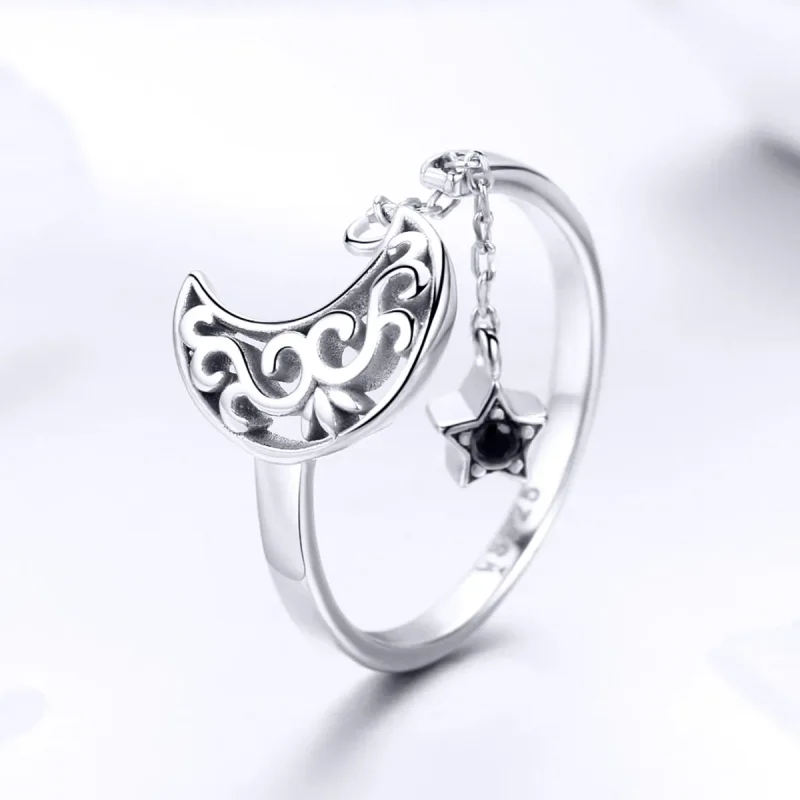 (immagine per) Anello aperto tipo Pandora Luna al chiaro di stelle - SCR479 - Visualizza 2