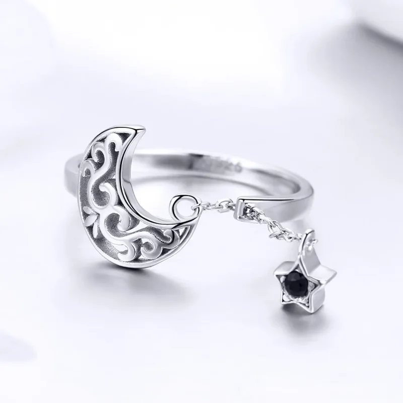 (immagine per) Anello aperto tipo Pandora Luna al chiaro di stelle - SCR479 - Visualizza 3