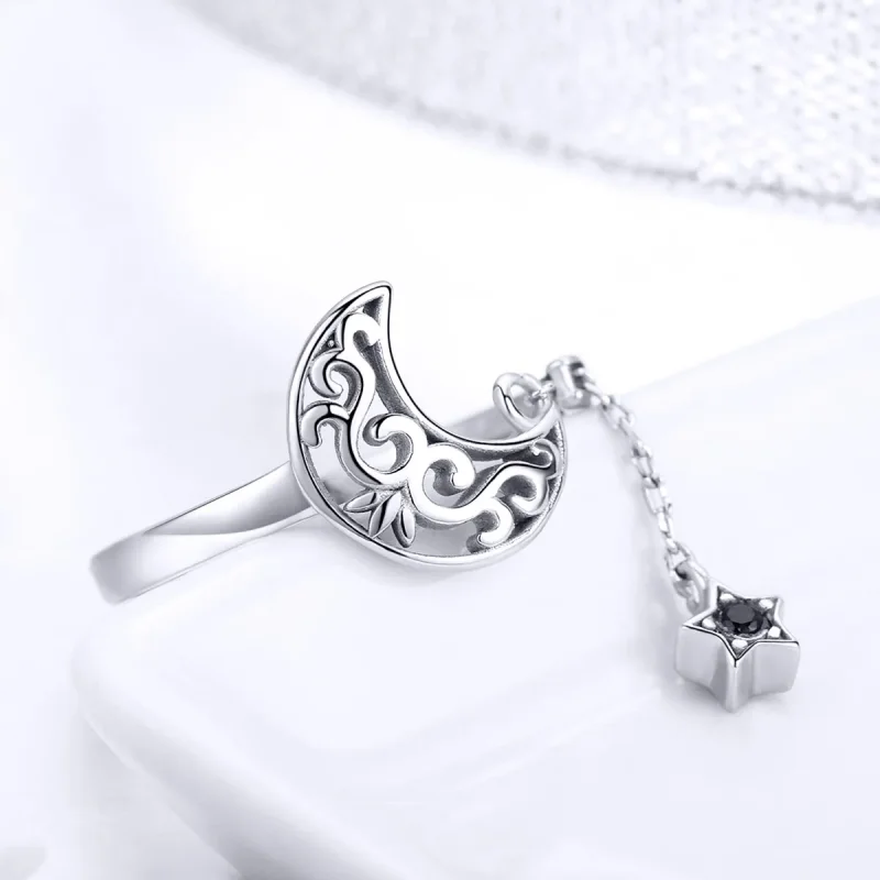 (immagine per) Anello aperto tipo Pandora Luna al chiaro di stelle - SCR479 - Visualizza 4