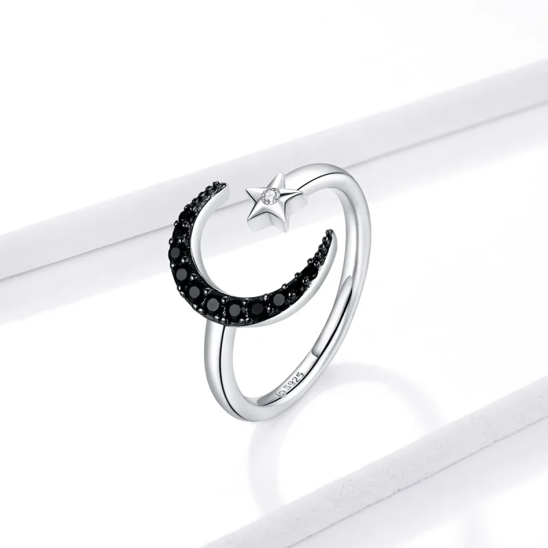 (immagine per) Anello aperto tipo Pandora Luna e stella misteriose - BSR137 - Visualizza 2