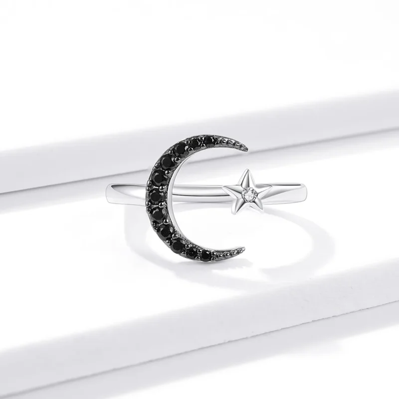 (immagine per) Anello aperto tipo Pandora Luna e stella misteriose - BSR137 - Visualizza 3