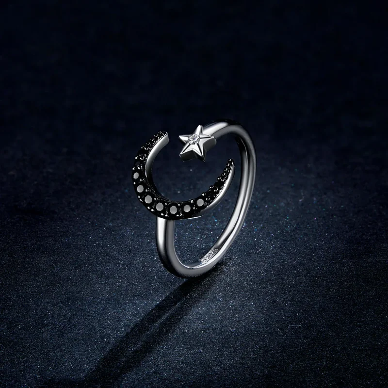 (immagine per) Anello aperto tipo Pandora Luna e stella misteriose - BSR137 - Visualizza 5