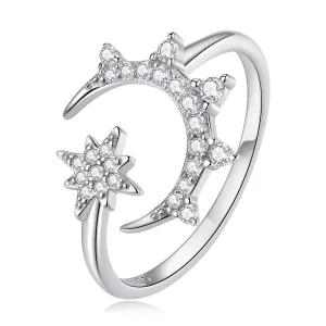 (immagine per) Anello aperto tipo Pandora Luna e Stelle - BSR300