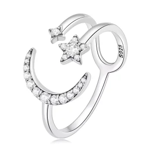 (immagine per) Anello aperto tipo Pandora Luna e Stelle - BSR305
