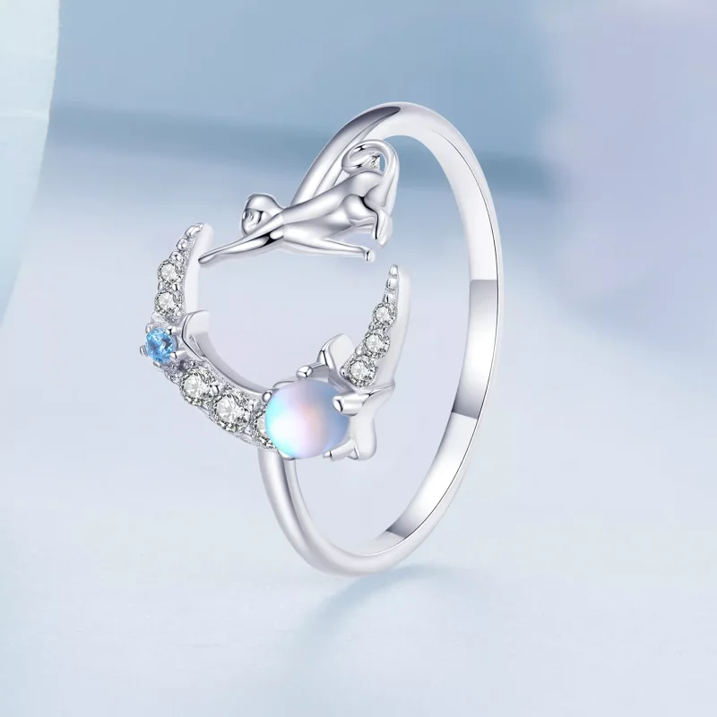 (immagine per) Anello aperto tipo Pandora Luna Gatto - BSR315 - Visualizza 2