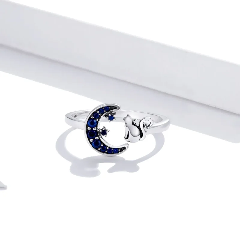 (immagine per) Anello aperto tipo Pandora Luna & Gatto - SCR677 - Visualizza 2