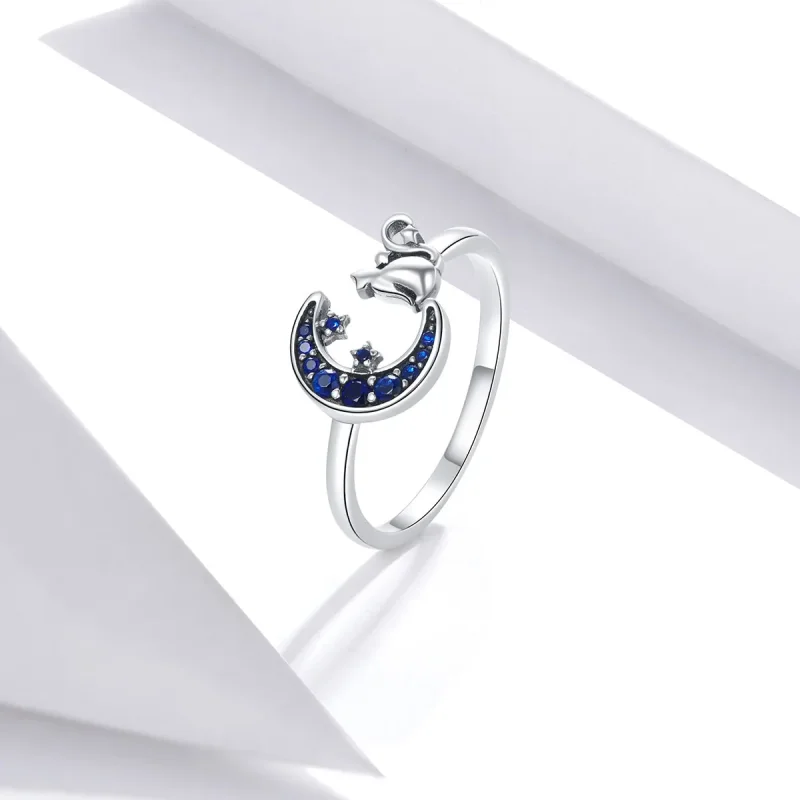 (immagine per) Anello aperto tipo Pandora Luna & Gatto - SCR677 - Visualizza 4