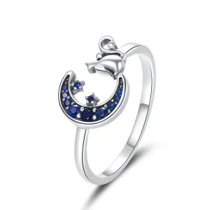 (immagine per) Anello aperto tipo Pandora Luna & Gatto - SCR677