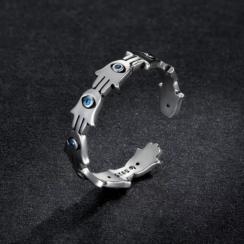(immagine per) Anello aperto tipo Pandora Mano di Fatima - BSR237 - Visualizza 5