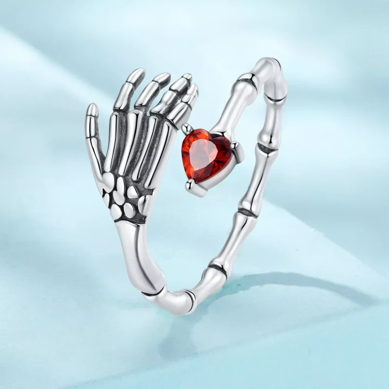 (immagine per) Anello aperto tipo Pandora Mano Teschio - SCR876 - Visualizza 2
