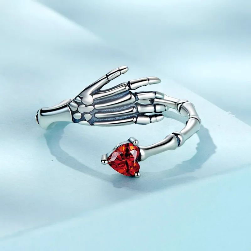 (immagine per) Anello aperto tipo Pandora Mano Teschio - SCR876 - Visualizza 3